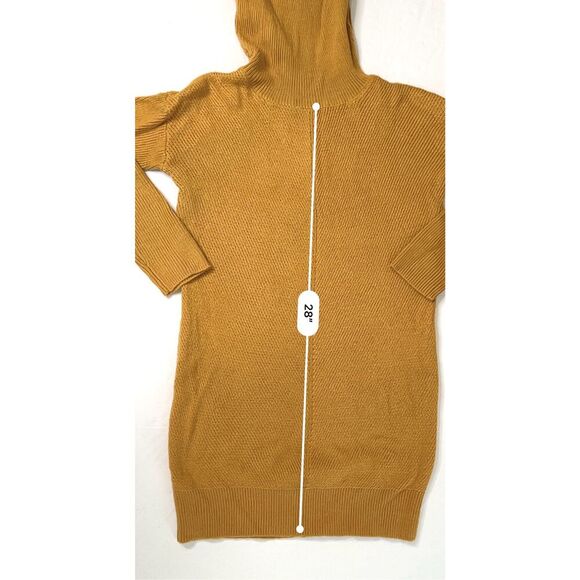 Lulu's Tea Reader Mustard Yellow Turtleneck Sweater Dress XS Cowl Neck Girly - Picture 8 of 10
